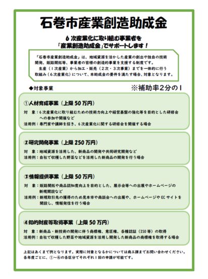 令和8年度石巻市産業創造助成金のお知らせ